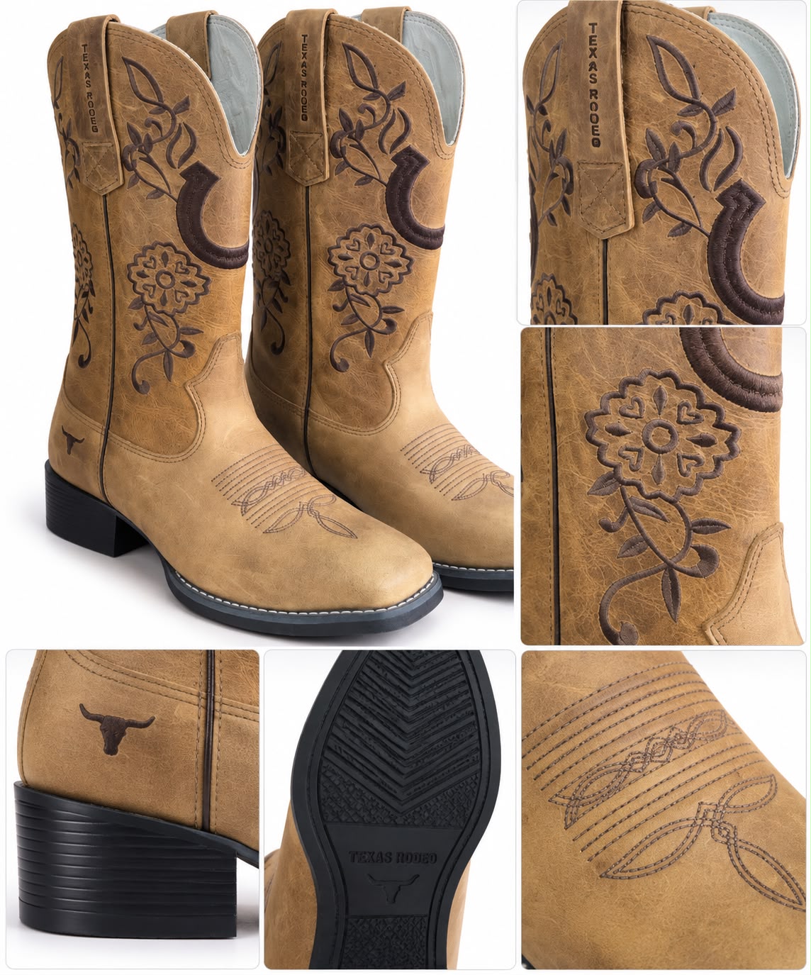 BOTA BORDADA CLARA REF 469 TEXAS RODEIO - alternativa