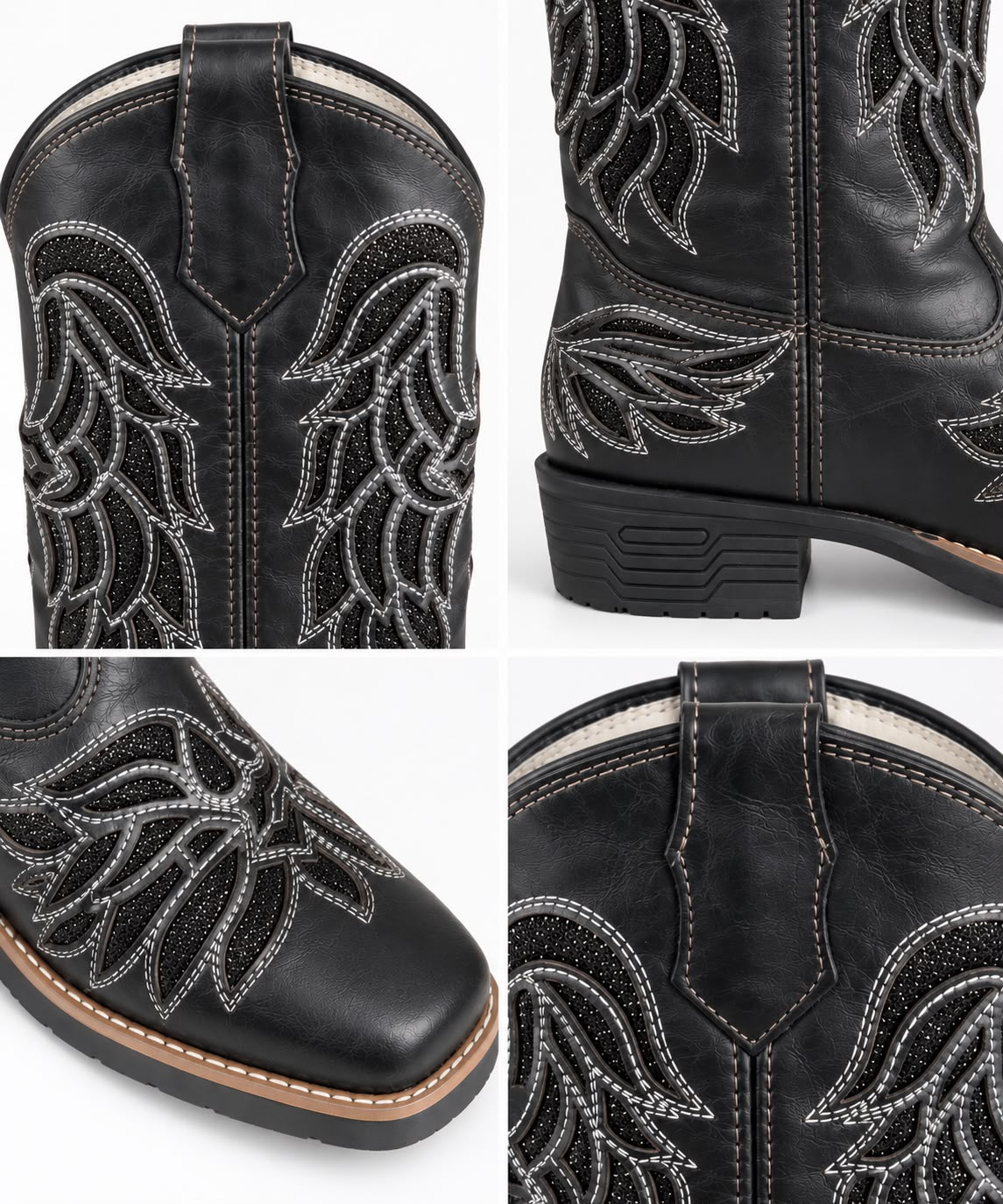BOTA PRETA BRILHO B/QUADRADO FEM D`LUKA - alternativa