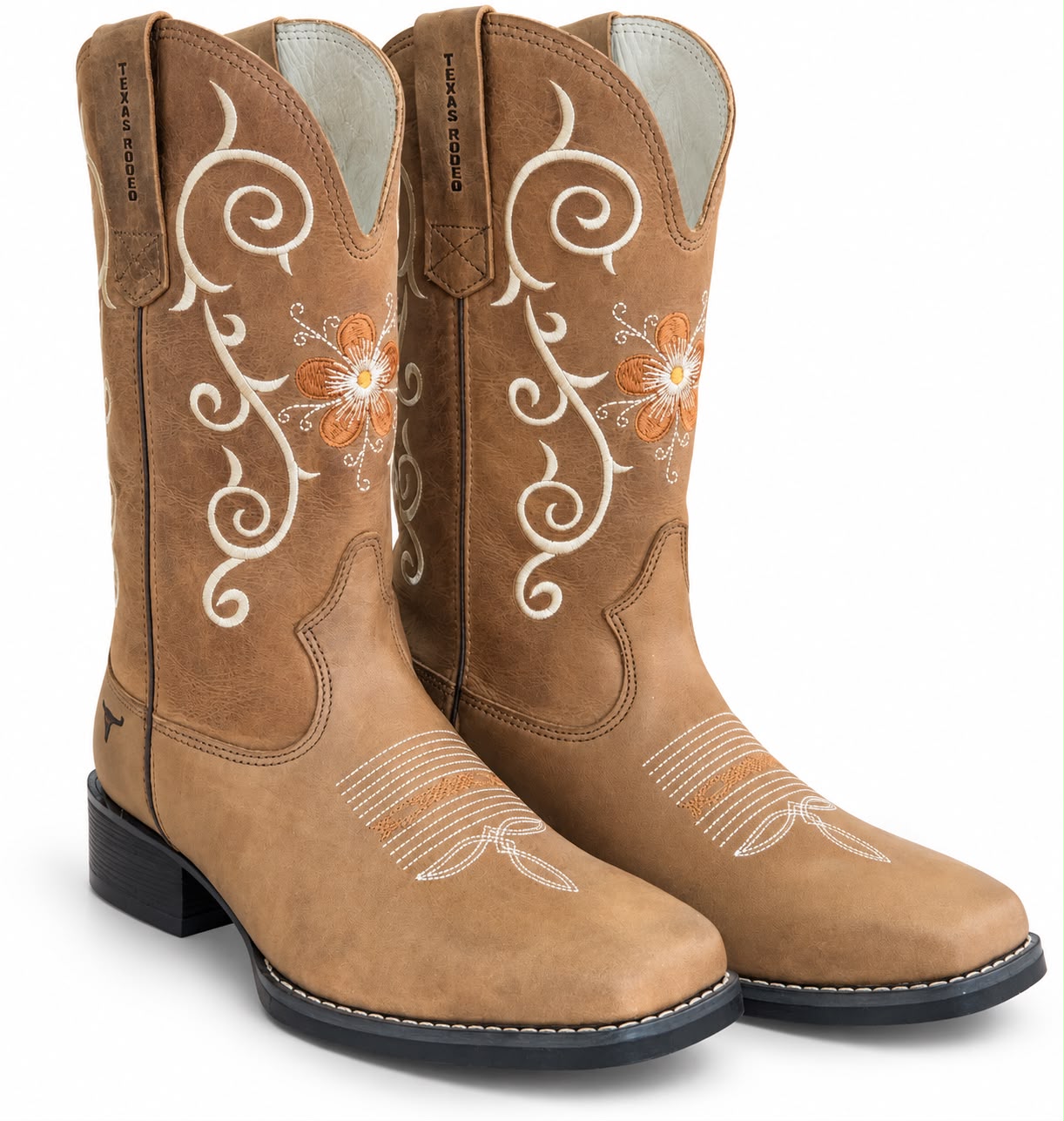 BOTA BORDADA CLARA REF 469 TEXAS RODEIO