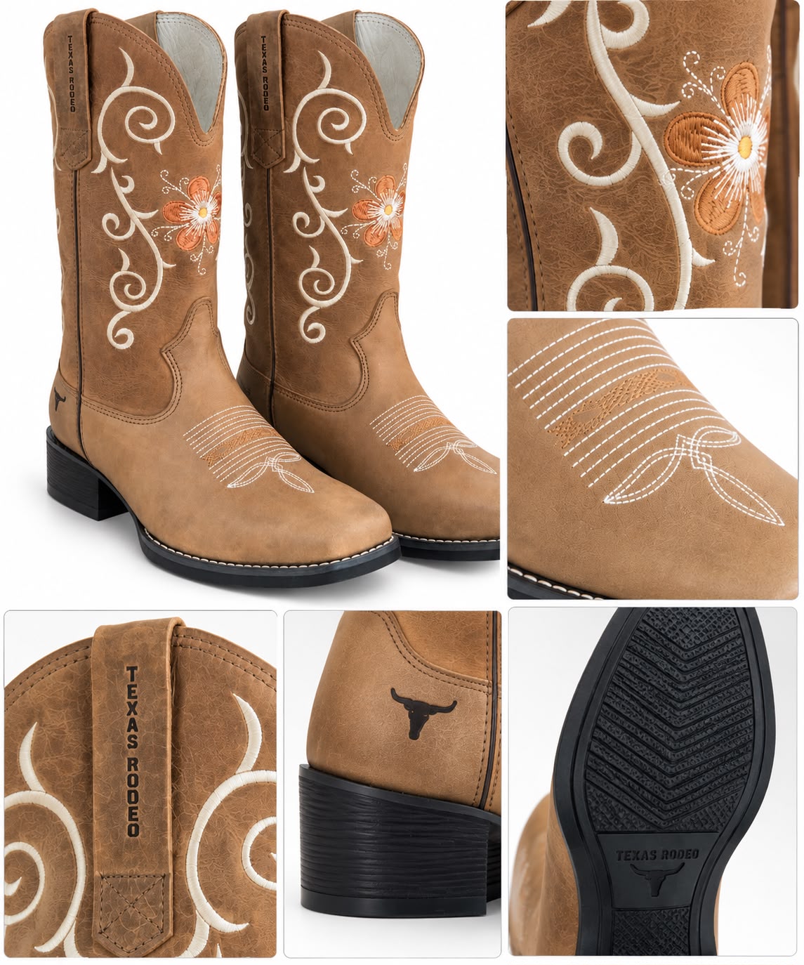 BOTA BORDADA CLARA REF 469 TEXAS RODEIO - alternativa
